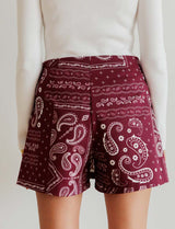 Jupe short bordeaux bandana Jara