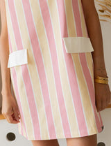 Pink and yellow striped dress Malo