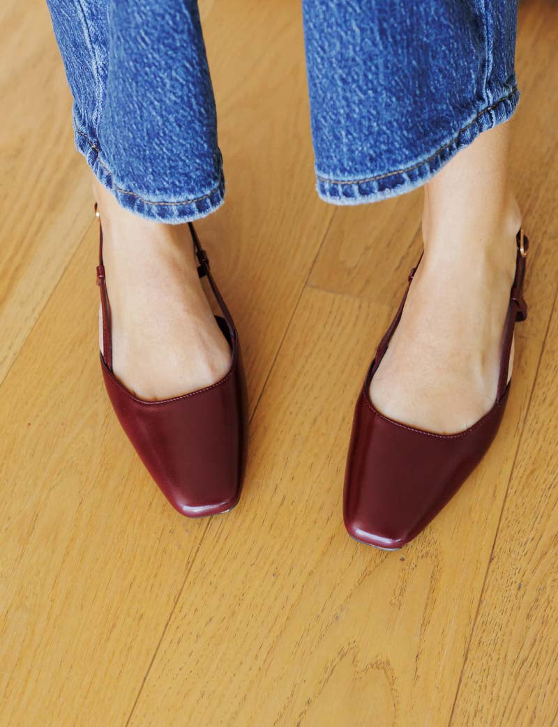 Burgundy ballet flats Lana