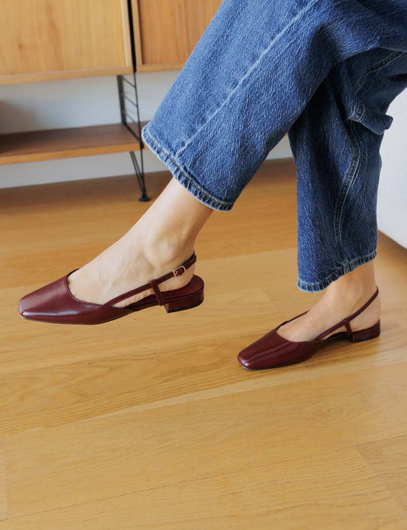 Burgundy ballet flats Lana