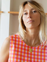 Pink & Orange Vichy Dress Safia