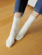 Chaussettes écrues & fleurs Niva
