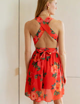 Robe rouge fleurie Liara