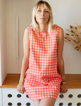 Pink & Orange Vichy Dress Safia