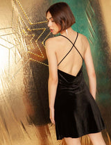 Robe en velours noir Latika