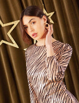 Robe imprimée bronze Alisha
