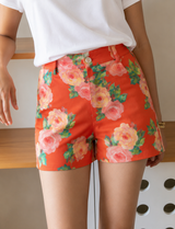 Rojo floral corto Kevy