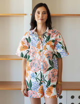 Combishort blanche fleurie Laga