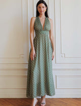 Robe olive à pois Orlina