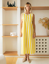 Yellow striped dress Juana