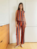 Navy and Orange Striped Top Ansa
