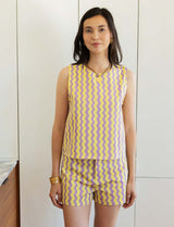 Yellow & lilac Kevy shorts