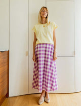 Jupe vichy lilas Yvelle