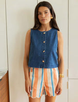 Blue Lunares Top
