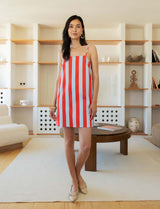 Robe à rayures bleues et rouges Tela