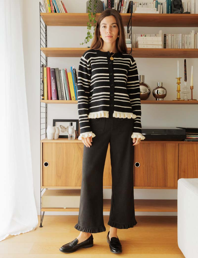 Gilet noir & écru Hudson
