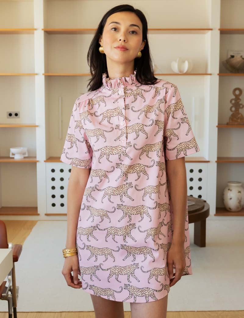 Robe rose & léopards Fati