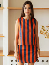 Jupe à rayures marine & orange Hely