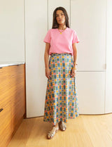 Yvelle Striped Floral Skirt
