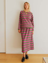 Jupe olive & magenta Yago