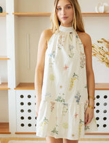 Robe écrue & fleurs Josia