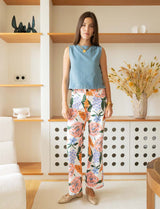 Jean blanc fleuri 3 Jony