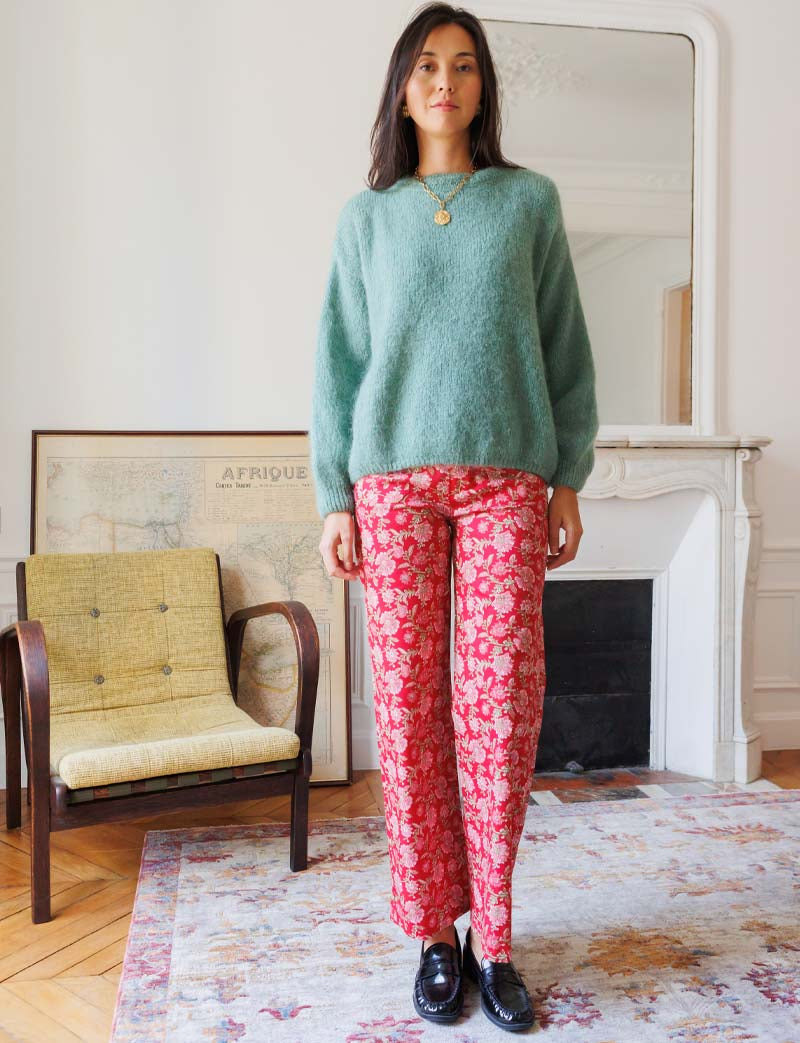 Jordy floral red trousers