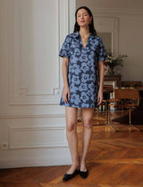 Robe bleue fleurie Monett