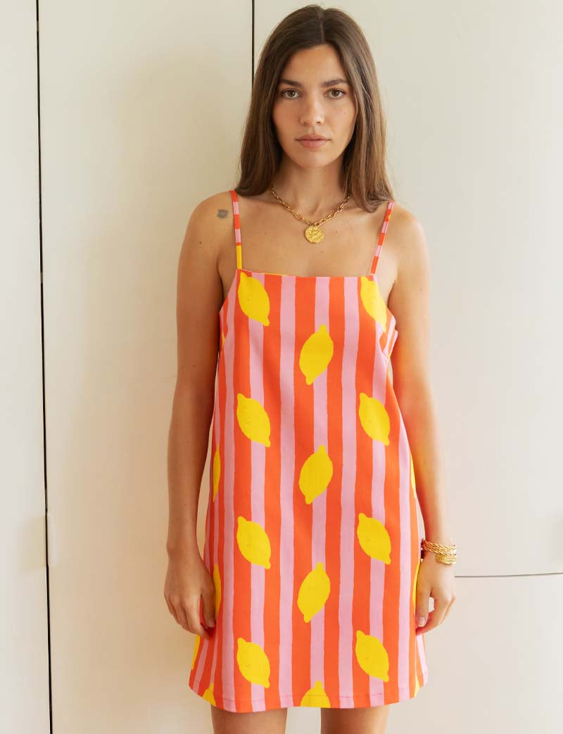 Striped and lemon dress Tela