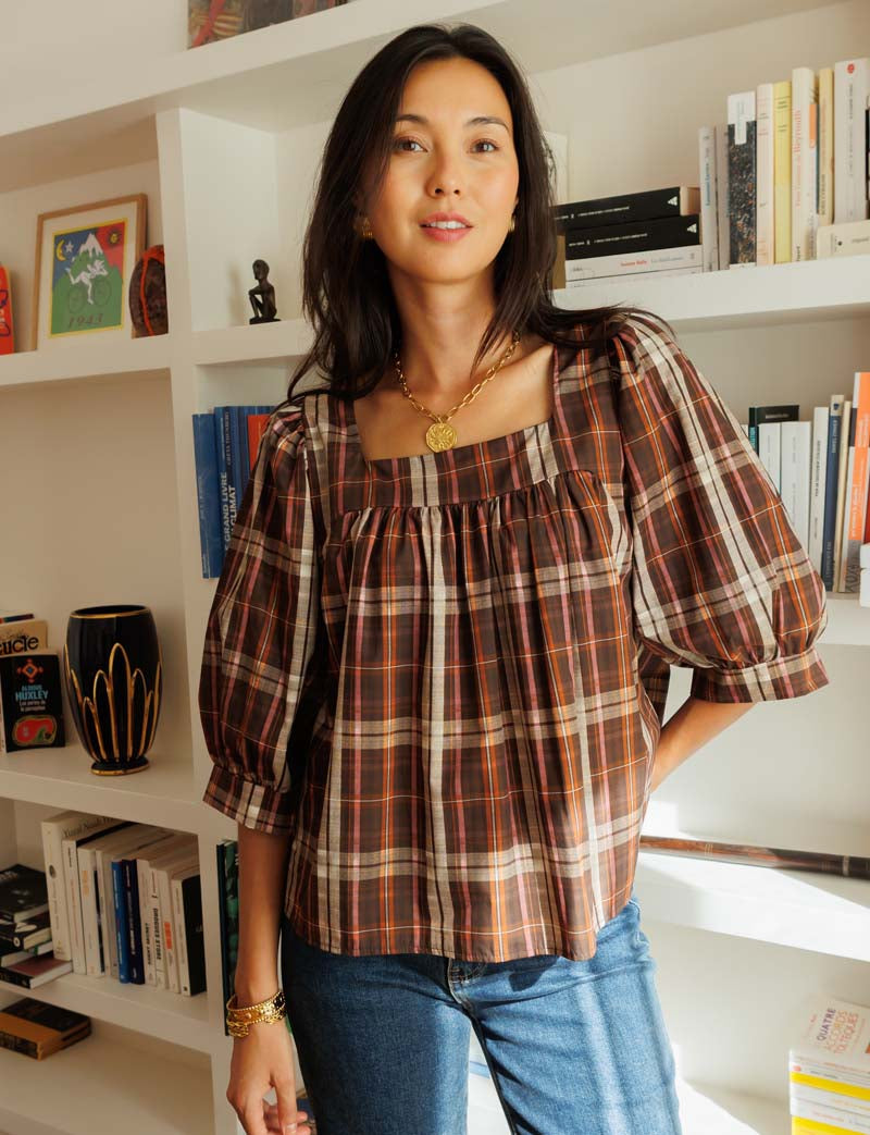Tizia plaid blouse