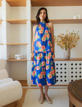 Robe bleue fleurie Sidy