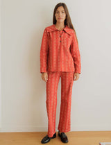 Martin red floral smock top