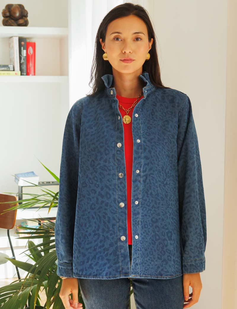 Vince blue leopard jacket