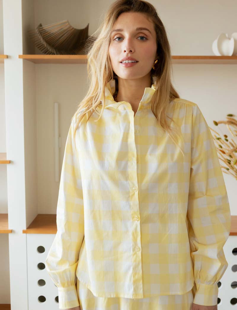 Chemise vichy jaune Gustava