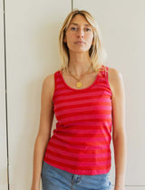 Top à rayures rouges & roses Nera