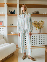 Jean à rayures & fleurs Roby