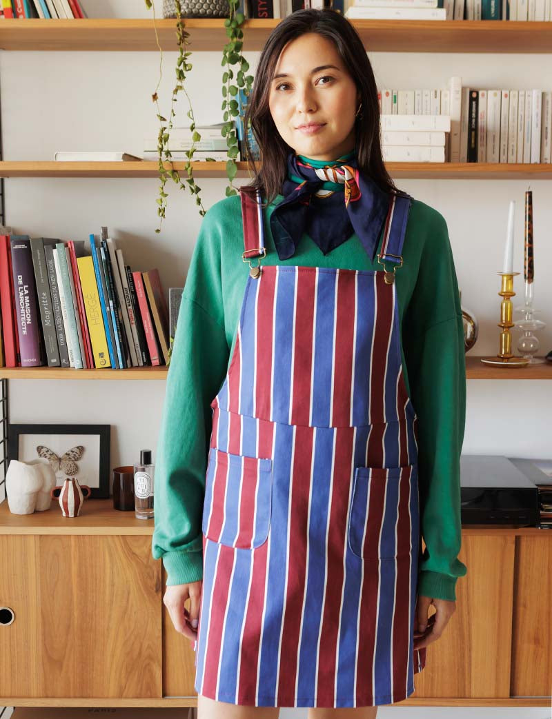 Vestido burdeos y azul Edna