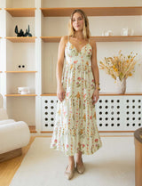 Vestido écru y flores Dina