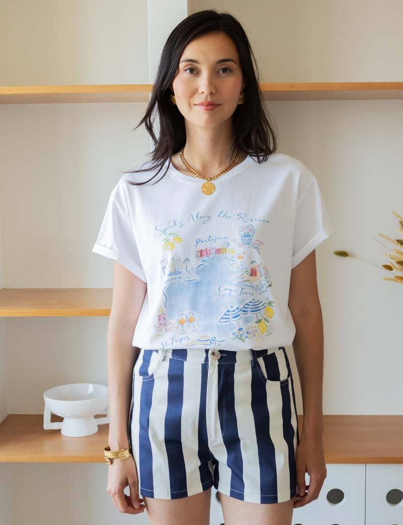 Short à rayures marine Kevy