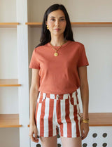 Terracotta striped shorts Kevy