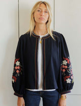 Navy embroidered Nash jacket