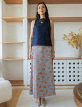 Navy striped skirt with strawberries Yvelle