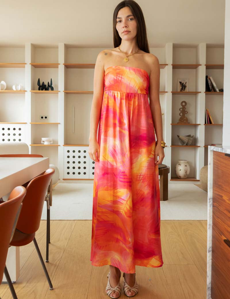 Fuchsia multi Clara dress