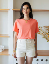 Short écru & floral Sama