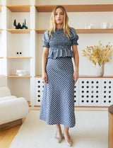 Navy Vichy Skirt Marilou