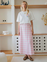 Jupe vichy rose Yvelle