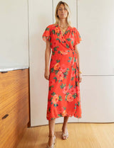 Red floral robe Hasina