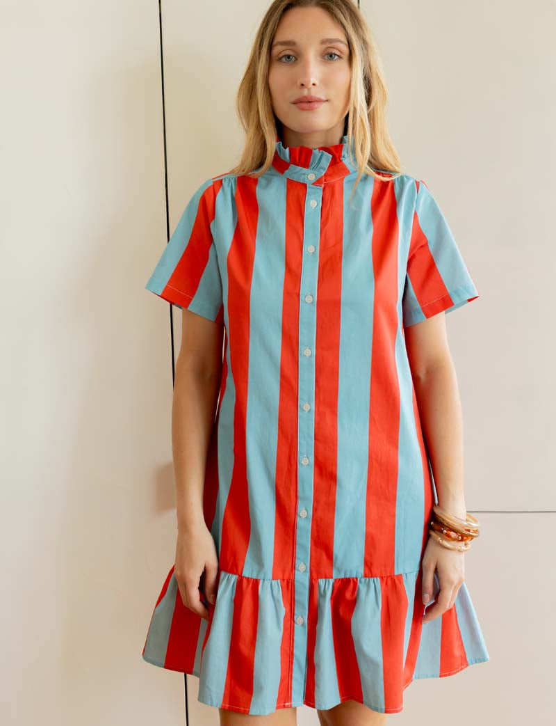 Robe rouge & bleue Sylvia