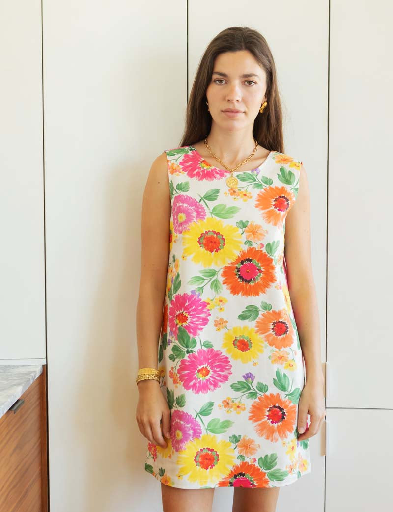 Robe blanche fleurie Safia