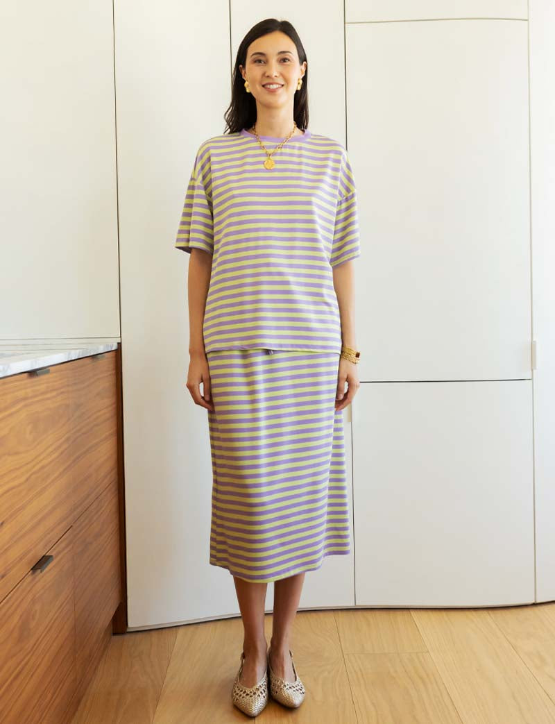 T-shirt vert & lilas Conrad